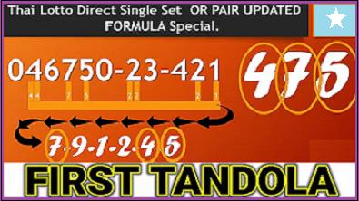 Thai Lotto Direct Single Set & Pair Formula First Tandola 16-9-2564
