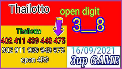 Thai lotto tip 16/9/2021 open digit formula 3up vip game