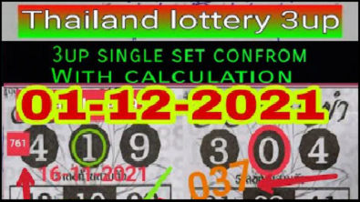 Thailand Government Lottery 3up only 1 set Number Formula Calculation