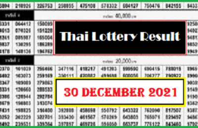 GLO Thai Government Lottery Result 30 December 2021