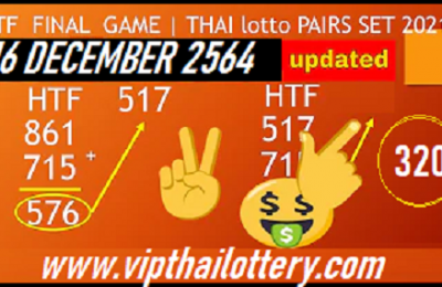 Thai Lotto Pairs Set HTF Final Game 16 December 2564