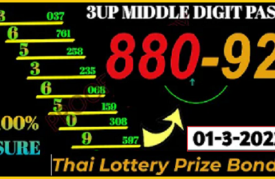 Thailand Lotto Prize Bond Result Middle Digit Pass 01 March 2022