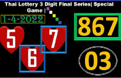 Thai Lottery VIP 3 Digit Final Series Special Game 01-04-2022