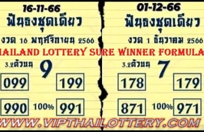 Thai Lottery Down Master Touch Paper Single Digit 01-12-2023