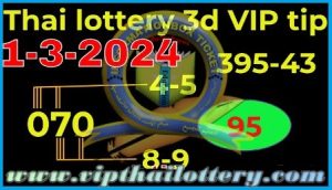 Thai Lottery 3D Master Digit VIP Tips Open March 01, 2024