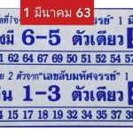 Thailand Lottery Second Paper Complete Set For 16-03-2020