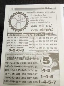 Thai lottery hot lucky number 3UP tips 01-06-2020