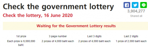 thailand lottery 2020 result today 16.06.2020