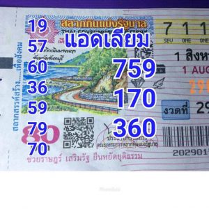 Thai Lottery Bangkok Original Loin Papers For 1-8-2020