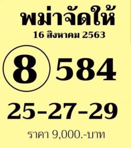 Thailand Lottery Result VIP Best Digit Tips 16.8.2020