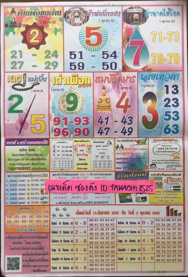 Thailand Lottery 4pc Magazine Papers Next Draw 1-10-2020