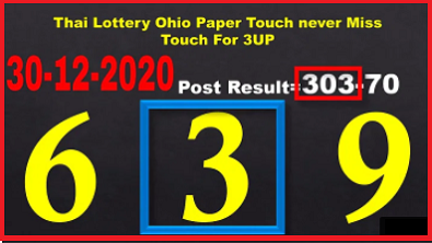 Thai Lottery Ohio Paper Touch never Miss Touch 30-12-2020