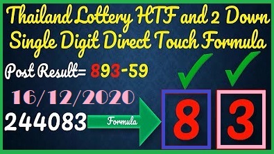 Thailand Lottery HTF 2 Down Single digit direct Touch