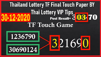 Thailand Lottery TF Final Touch paper vip tips 30-12-2020