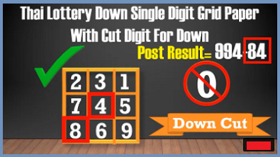 thai lottery down single cut digit grid paper 16 december 2020