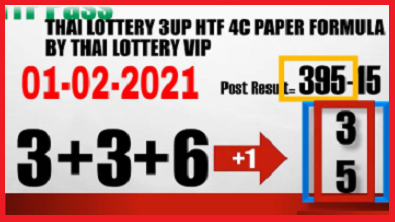 01-02-2021 Thai Lottery 3UP HTF 4c Paper Formula
