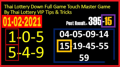 Thai Lottery Down Full Game Touch Master Game 1-02-2021