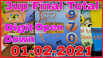 Thai Lottery Final Total 1-02-2564 3up Pair Total Down Open Digit