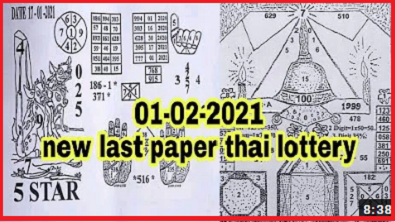 Thai Lottery Last Paper Tips 1st February 2021