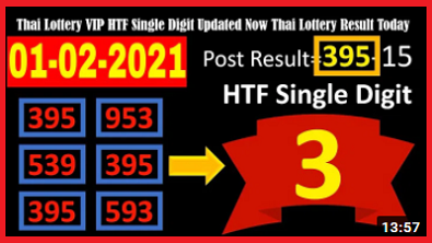 Thai Lottery VIP HTF Single Digit Updated 1-02-2021