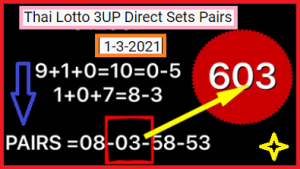 Thai Lotto 3UP Direct Sets Pairs 1-3-2021