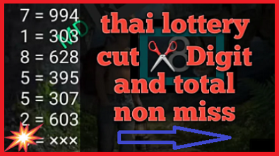 Thai lottery non miss cut digit and total 1.03.2021