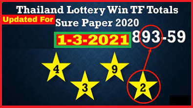 Thailand Lottery Win TF Totals Sure Paper 1 March 2021