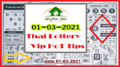 Thailand lottery vip paper Secrect tips 1-3-2021