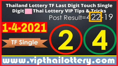 Thailand Lottery TF Last Digit Touch Single Digit 1-4-2021