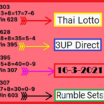 Thai Lottery 3UP Direct and Rumble Sets 16-3-2021