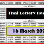 Government Thailand Lottery Results Period 16 March 2021