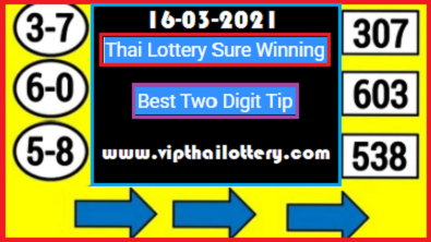 Thai Lottery Sure Winning Best Two Digit Tip 16 March 21