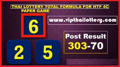 Thai Lottery Total Formula HTF 4c Paper Game 1 April 2564