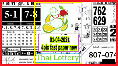 Thailand Lottery 1st paper magazine 1-4-2021 Updated