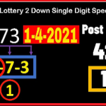 Thailand Lottery 2 Down Single Digit Special Game 1-4-2021