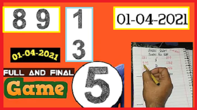 Thailand lottery 3up final game 01-04-2021
