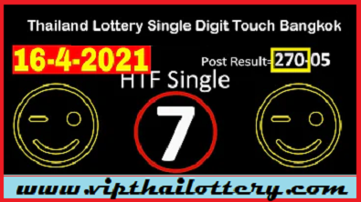 16-4-2021 Thailand Lottery Single Digit Touch Bangkok
