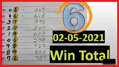 Thai lottery final total number 2-5-2021 and Thai lotto 3up direct pass