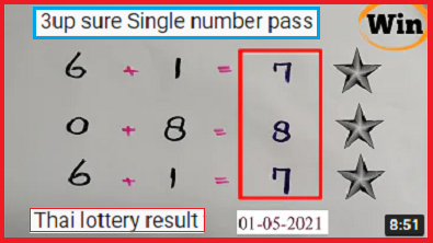 Thailand lottery 3up sure Single number pass 2nd May 2021