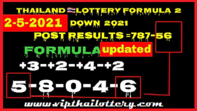 Thailand lottery King 2 down cut digit formula 2nd May 2021