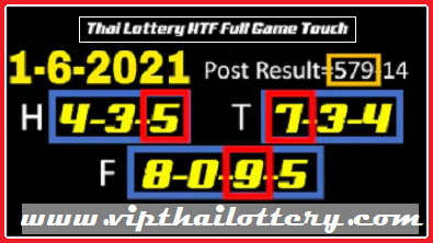 Thai Lottery HTF Full Game Touch 1-06-2021 Updated Today