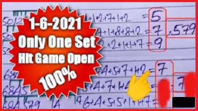 Thailand Lottery 1st June 2021 Only One Set Hit Game Open 100% Sure