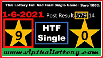 Thai Lottery Result Final Single Game 1-6-2021 sure 100% total game