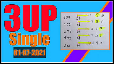 Thai lottery 3up 100 % sure single 01-07-2021 and thai lotto 3up total