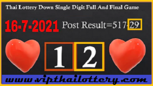 Thai Lottery Down Single Digit Full & Final Game VIP Tips Tricks 16/7/2564