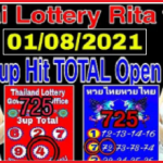 Thai Lottery Rita Tips 3up Hit Total Open 01/08/2021