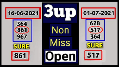 Thai lottery 3up Open number 01-08-2021 Total & Pair Total