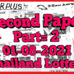 Thailand lottery 2nd paper part 1 01/08/2021 Winning Tips 100% Sure