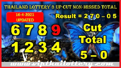 16-8-2021-Thailand Lottery 3 up cut non-missed total