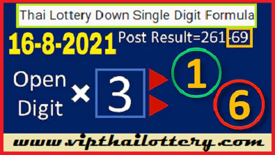 Thai Lottery Down Single Digit Formula Non-Miss 16-8-2021